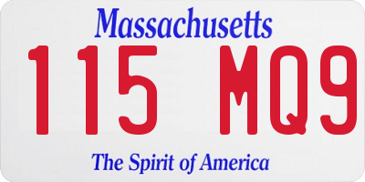MA license plate 115MQ9
