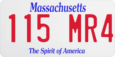 MA license plate 115MR4