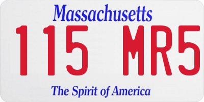 MA license plate 115MR5