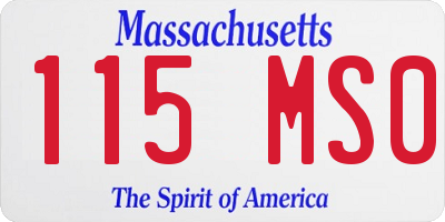 MA license plate 115MS0