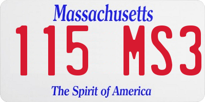 MA license plate 115MS3