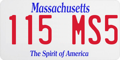 MA license plate 115MS5