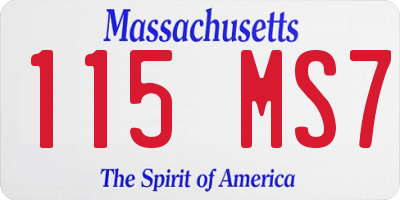 MA license plate 115MS7