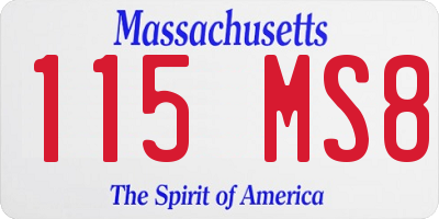 MA license plate 115MS8