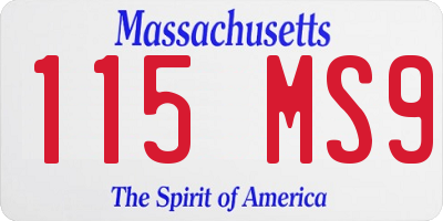 MA license plate 115MS9