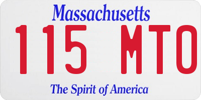 MA license plate 115MT0