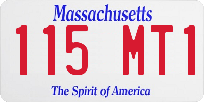 MA license plate 115MT1