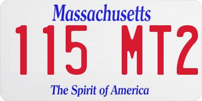 MA license plate 115MT2
