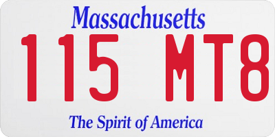MA license plate 115MT8