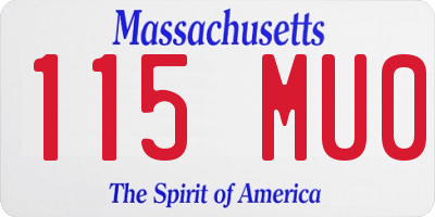 MA license plate 115MU0