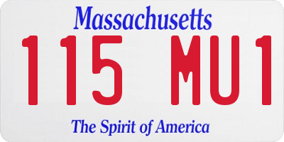 MA license plate 115MU1