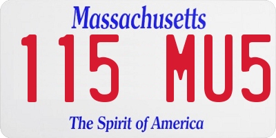 MA license plate 115MU5