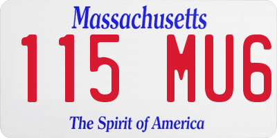 MA license plate 115MU6