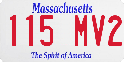 MA license plate 115MV2