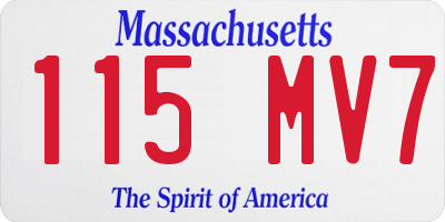 MA license plate 115MV7