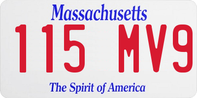 MA license plate 115MV9