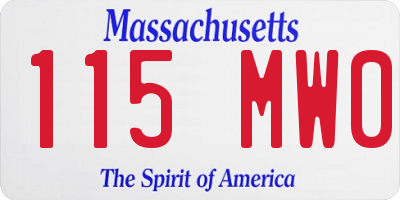 MA license plate 115MW0