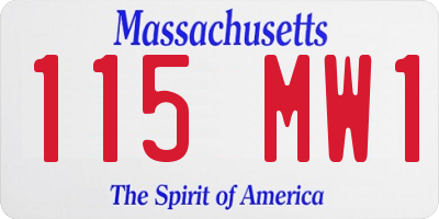 MA license plate 115MW1
