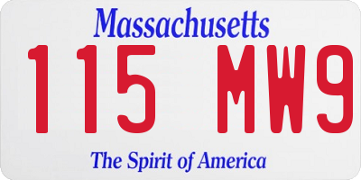 MA license plate 115MW9