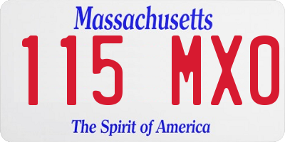 MA license plate 115MX0