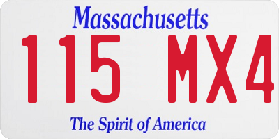 MA license plate 115MX4
