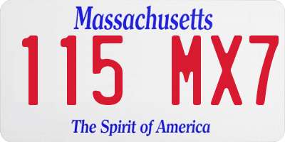 MA license plate 115MX7