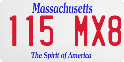 MA license plate 115MX8