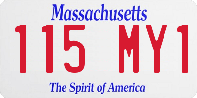 MA license plate 115MY1