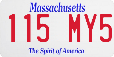 MA license plate 115MY5