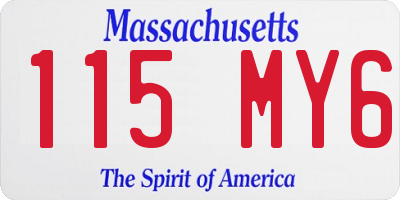 MA license plate 115MY6