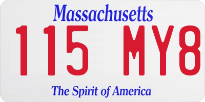 MA license plate 115MY8