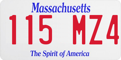 MA license plate 115MZ4