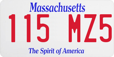 MA license plate 115MZ5