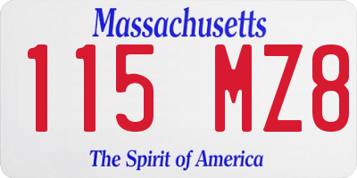 MA license plate 115MZ8