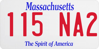 MA license plate 115NA2