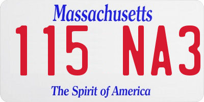 MA license plate 115NA3