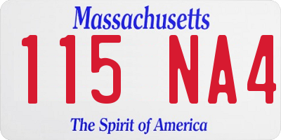 MA license plate 115NA4