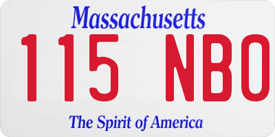 MA license plate 115NB0