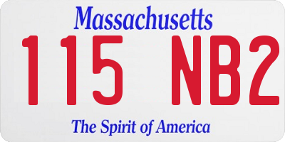 MA license plate 115NB2