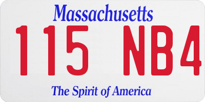MA license plate 115NB4
