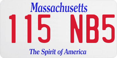 MA license plate 115NB5