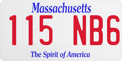 MA license plate 115NB6