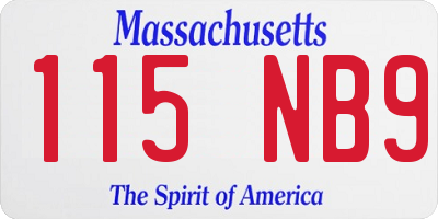 MA license plate 115NB9