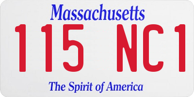 MA license plate 115NC1