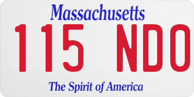 MA license plate 115ND0