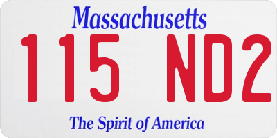 MA license plate 115ND2