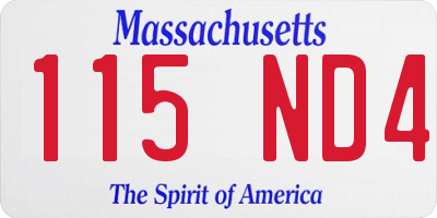 MA license plate 115ND4