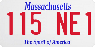 MA license plate 115NE1