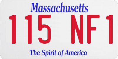 MA license plate 115NF1