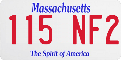 MA license plate 115NF2